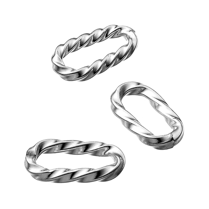 13x7mm twisted oval charms 1,8mm wire (approx.10pcs)