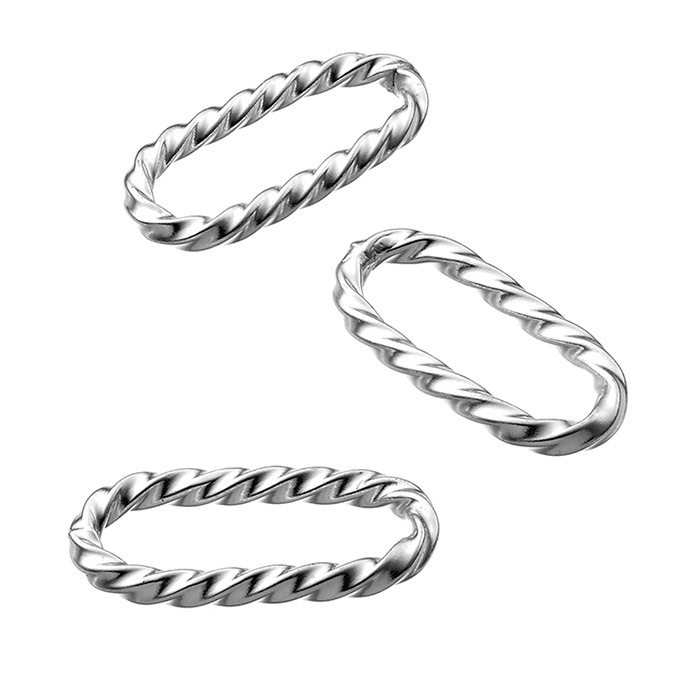 18×8,5mm twisted oval charms 1,8mm wire (approx.10pcs)