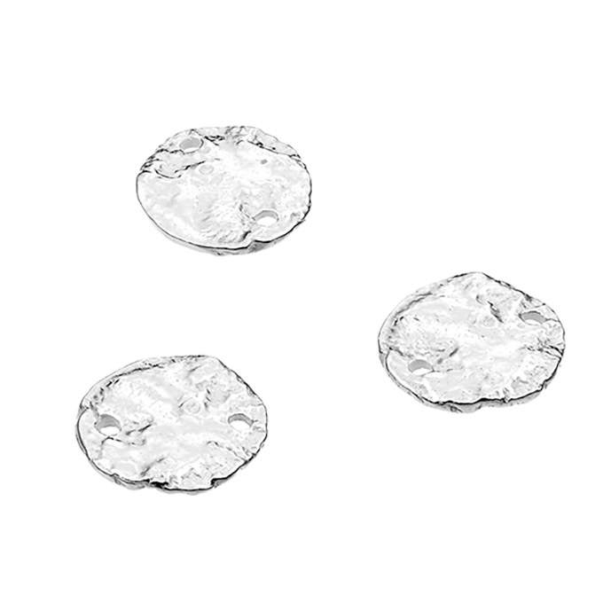 10mm irregular round medals 2 holes (5pcs)