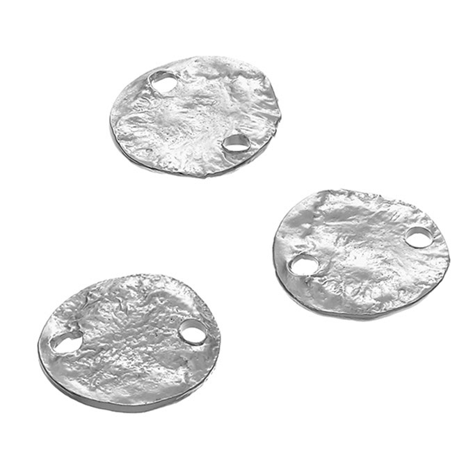 16mm irregular round medals 2 holes (3pcs)