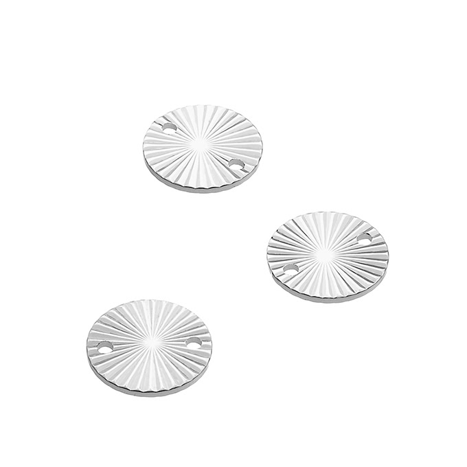 Médailles rayons en relief recto verso 8mm 2 trous (10pcs)