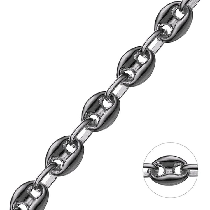 Rodiato Nero – Catena marina vuota 8,95mm (1m)