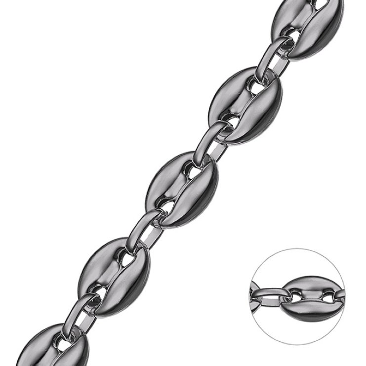 Rodiato Nero – Catena marina vuota 11,95mm (1m)