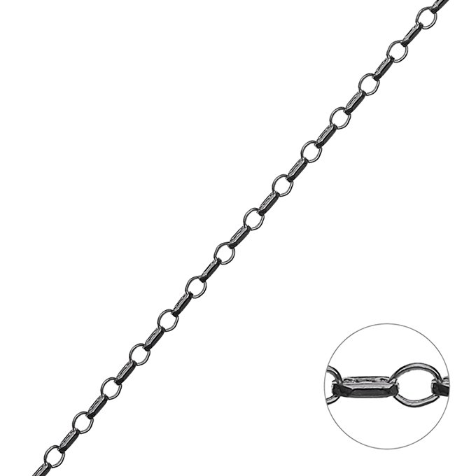 Rodiato Nero – Catena marina 2,5mm (1m)