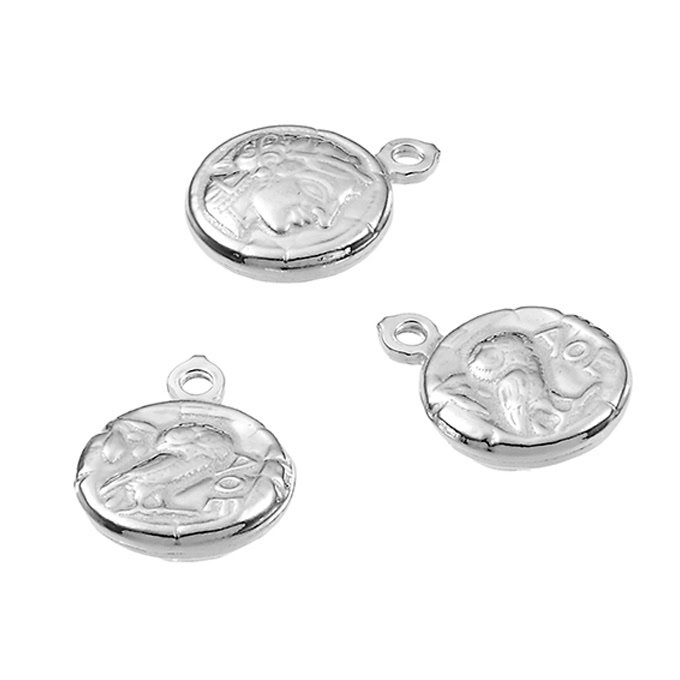 10mm Drachma coin medals with 1 ring (3pcs)