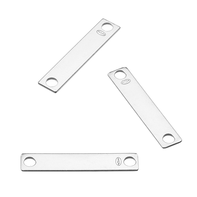 Médailles rectangulaires 20x4mm 2 trous (env. 20pcs)