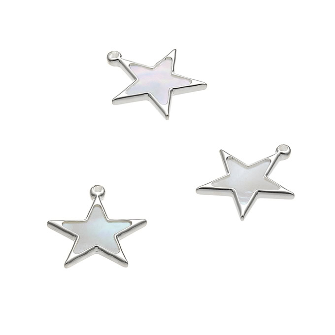 13mm star pendant with mother of pearl (1pc)