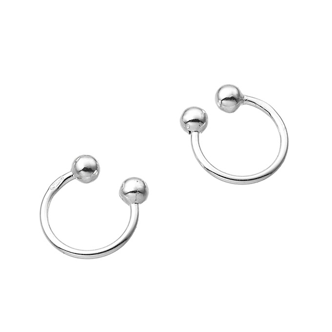 Orecchini anello per cartilagine 10mm con pallina 3mm (3 paia)