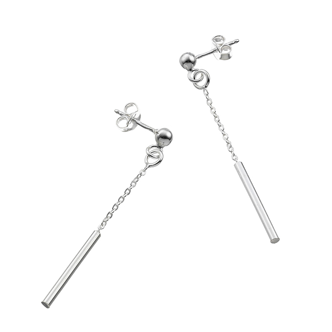 Boucles d’oreilles pendantes tubes 20mm (1 paire)