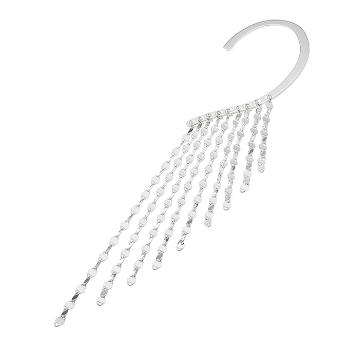 Orecchino ear cuff con catena Cobra pendente (1pz)