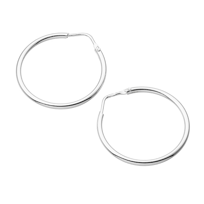 Orecchini cerchio 28mm con chiusura a perno rientrante (3 paia)