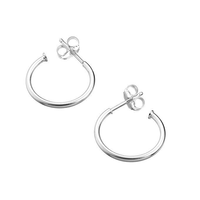 17,5mm tube hoop earrings 1,5mm with flat head finishing (3 pairs)