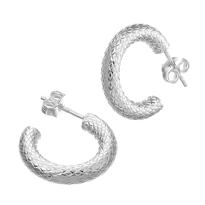 21mm earring hoops 4mm snake tube (1pair)