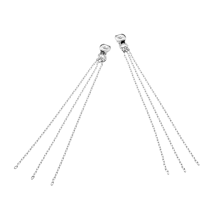 Poussoirs papillon boucles d’oreilles 3 chaînes 7cm (3 paires)