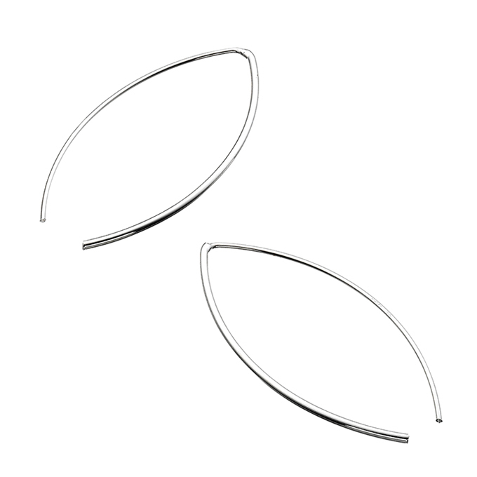 1,5mm wire oval earings supports 50mm (1pair)