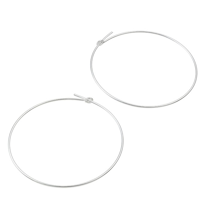 40mm hoop earring supports wire 0,8mm (3pairs)