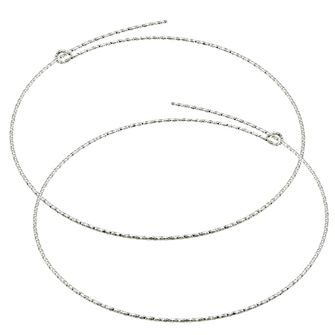 60mm hoop earring supports 0,8mm faceted wire (3pairs)