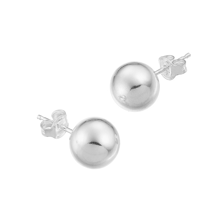 Boucles d’oreilles boule 10mm avec tige (1paire)