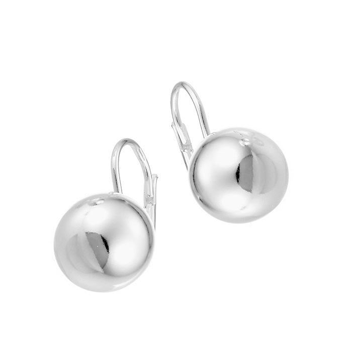 Boucles d’oreilles dormeuses boule 12mm (1paire)