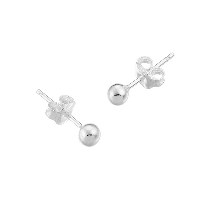 4mm bead earrings with pin (1pair)