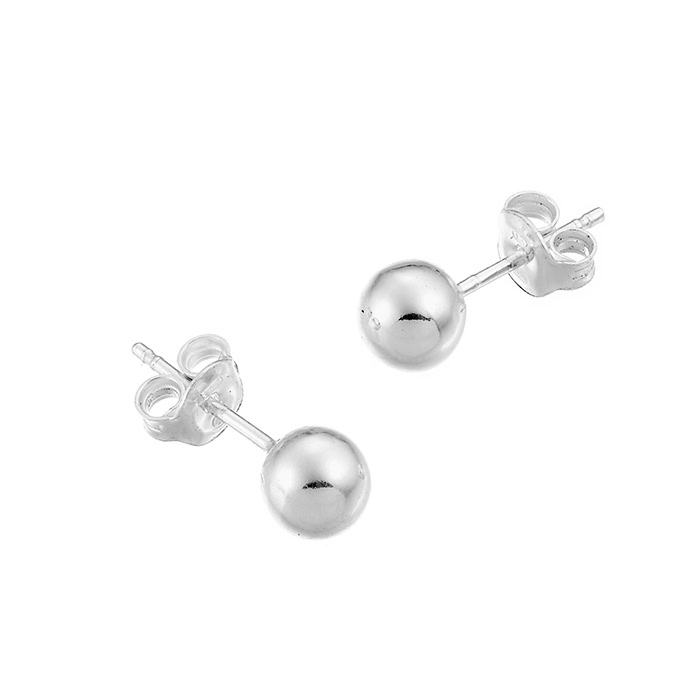 6mm bead earrings with pin (1pair)