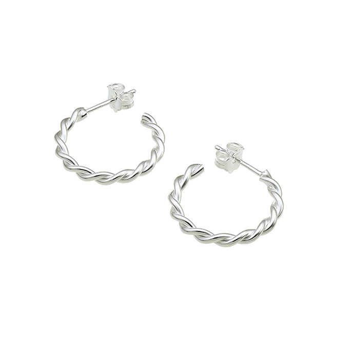 20mm hoop earrings twisted wire 2,5mm (1paire)