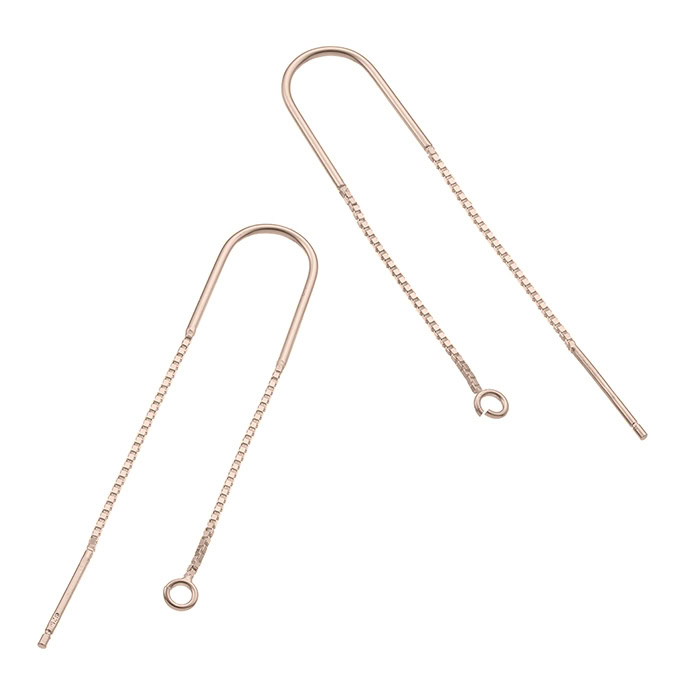 Doré Rose 1µ – Supports boucles d’oreilles vénitiennes 5cm avec anneau (5 paires