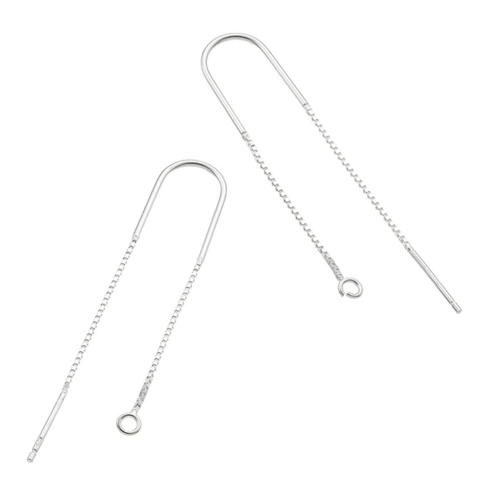 Box chain earring threads with end ring 5cm (5pairs)