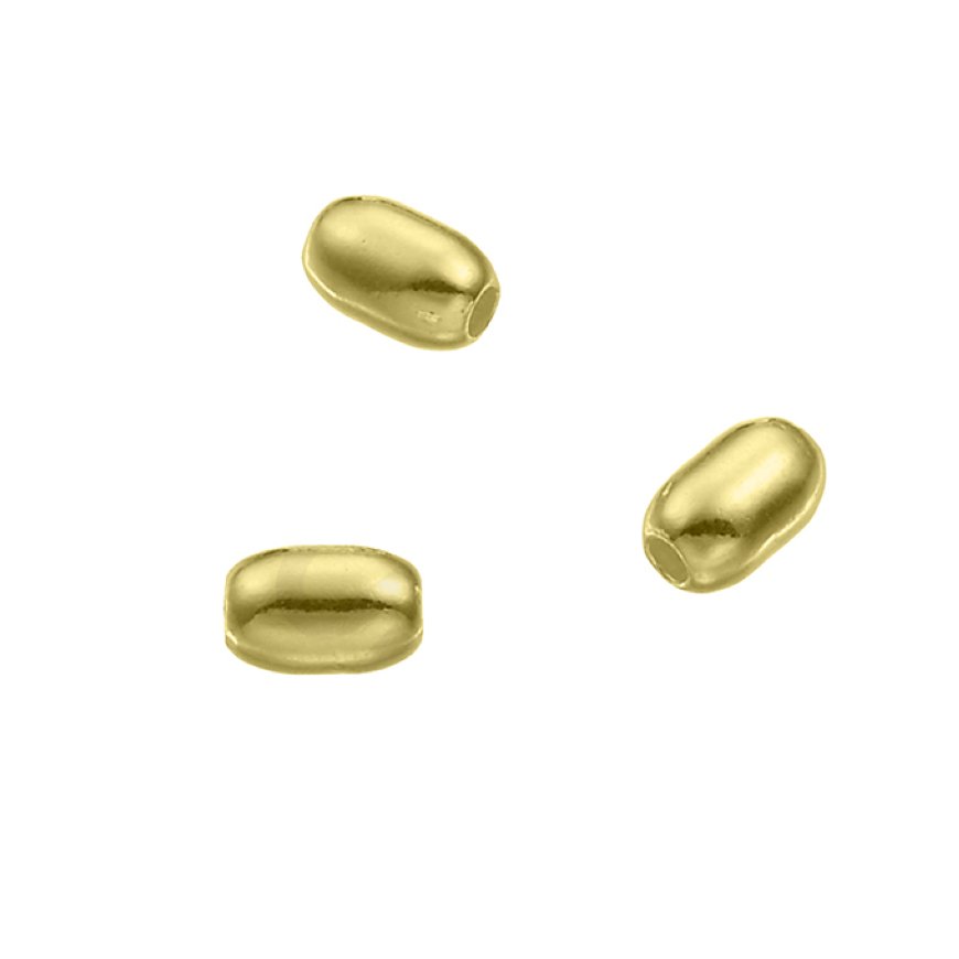 GOLDFILLED – Glatte ovale Perle 3×4,6mm Loch 1,3mm (50Stk)