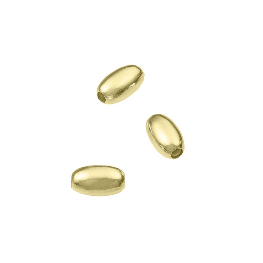 GOLDFILLED – Perlen oval glatt 4x7mm Loch 1,5mm (50Stk)