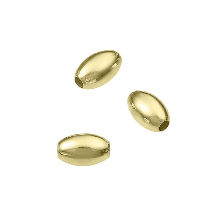 GOLDFILLED – Perlen oval glatt 5x8mm Loch 2mm (20Stk)