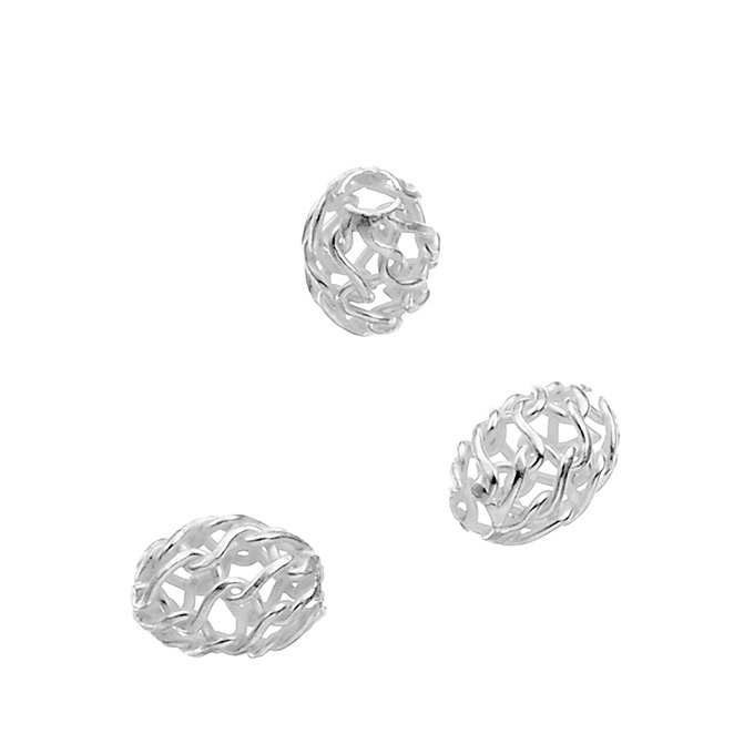 Perles ovales filigranées 4×5,4mm trou 1,5mm (env. 100pcs)