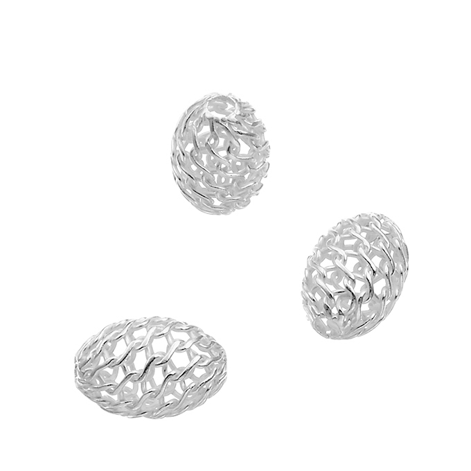 6x9mm filigree oval beads hole 1,6mm (approx. 50pcs)