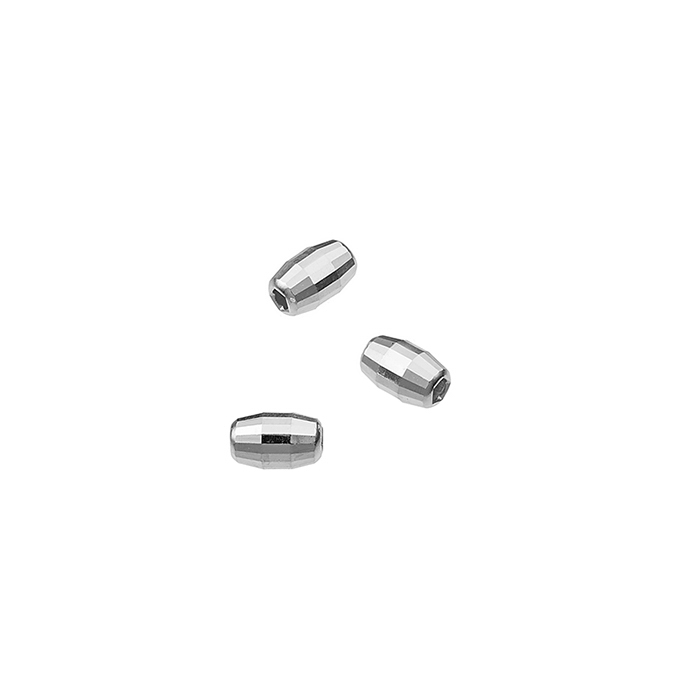 Weiss Rhodiniert – Perlen oval facettiert Stil Disco 3×4,6mm Loch 1,3mm (ca 50Stk)