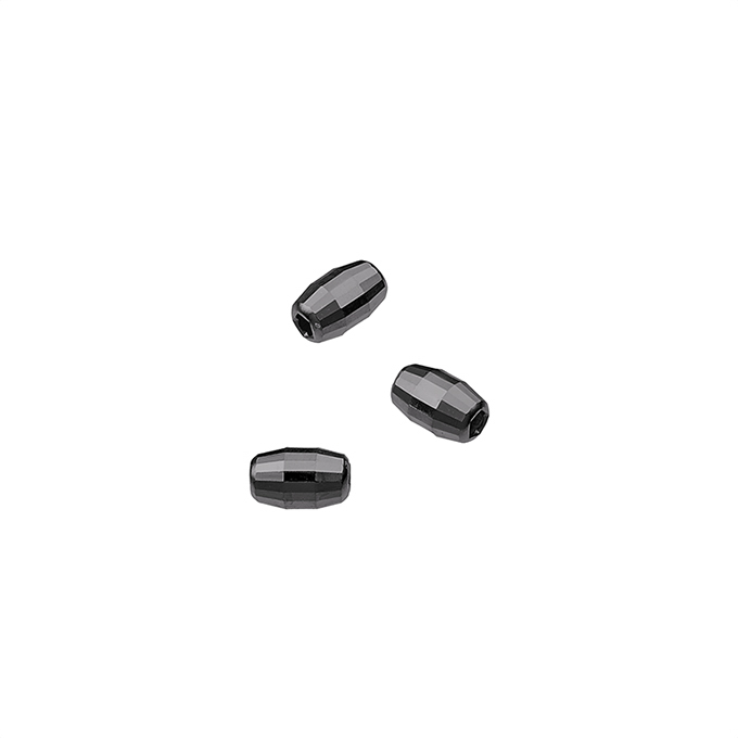 Rhodié Noir – Perles ovales facettées style discothèque 3×4,6mm trou 1,3mm (env.