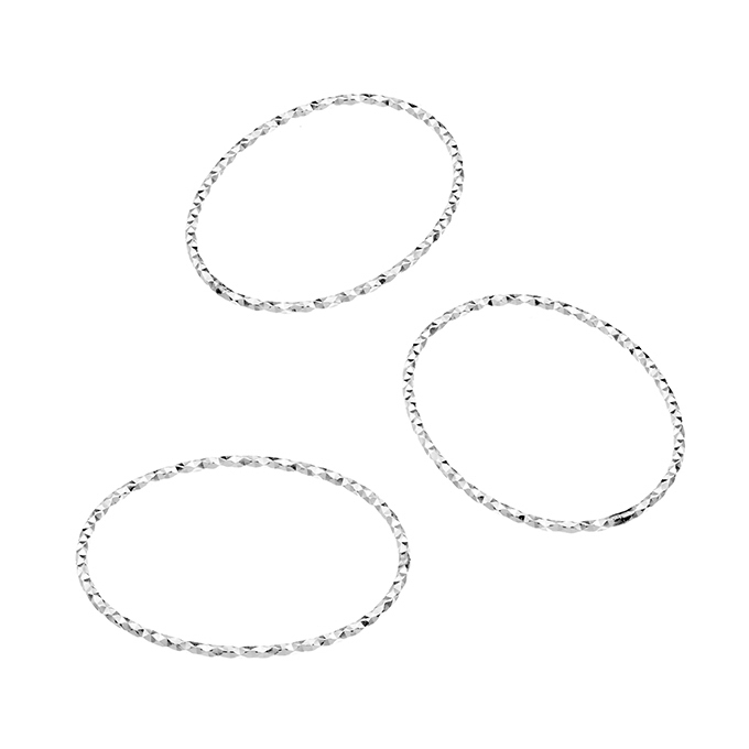 22x17mm faceted oval charms wire 0,8mm (10pcs)