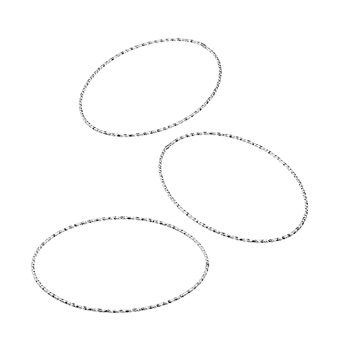 42x30mm faceted oval charms wire 0,8mm (10pcs)