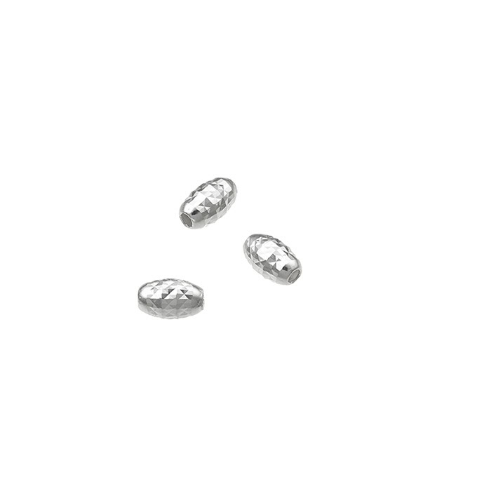 Ovale facettierte Perle 3x4mm Loch 1,2mm (ca 100Stk)