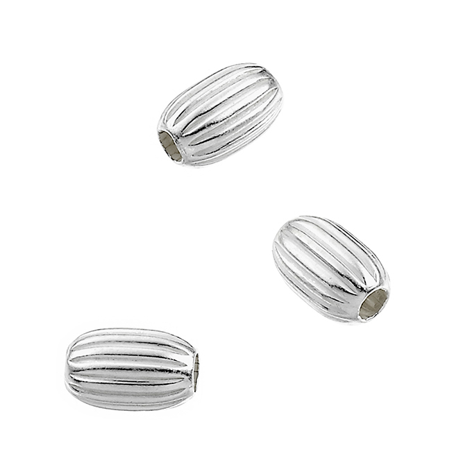 3×4,6mm oval striated beads hole 1,3mm (approx. 50pcs)