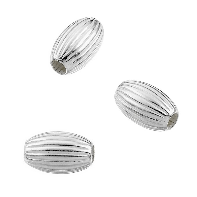 5,8×9,5mm oval striated beads hole 1,8mm (approx. 30pcs)