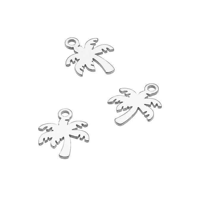 Pendentifs palmier 7x95mm avec anneau (10pcs)