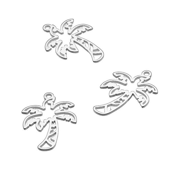 10×14,5mm hollow palm tree pendants with ring (5pcs)