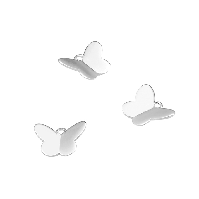 9,5×7,5mm butterfly charms with ring hand polished (5pcs)