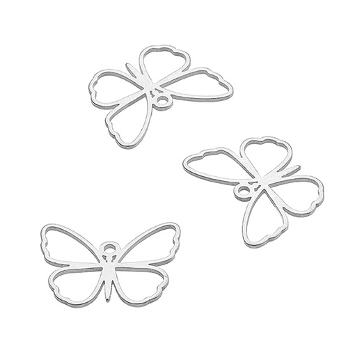 Pendentifs papillon ajouré 13x10mm trou 0,85mm (5pcs)