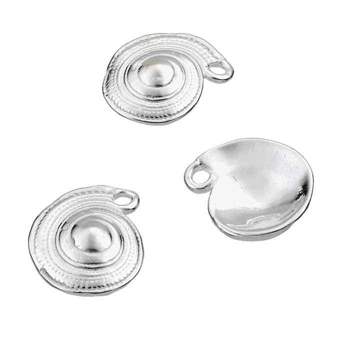 12×14,3mm hollow Limpet shell pendant hole 1,7mm (3pcs)