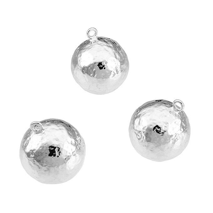 Pendentif boule martelée 20mm avec anneau (1pc)