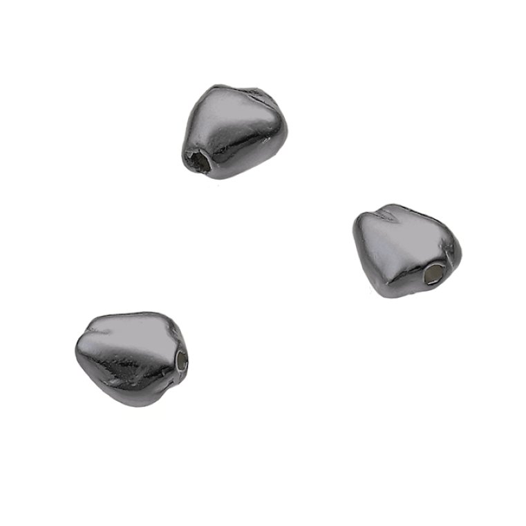 Rodiato Nero – Pepite irregolari 5x5mm foro 0,8mm (10pz)