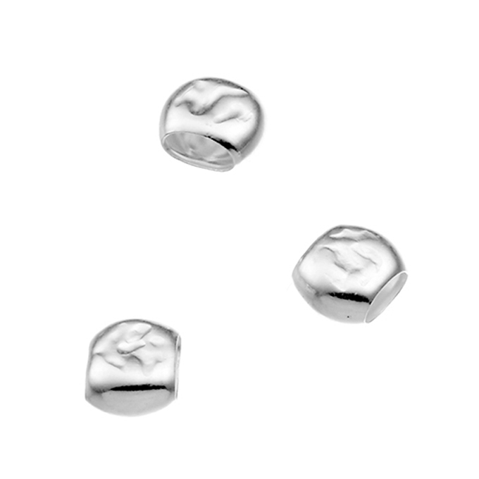 Perles écrasées et martelées 5x4mm trou 1,4mm (env.50pcs)