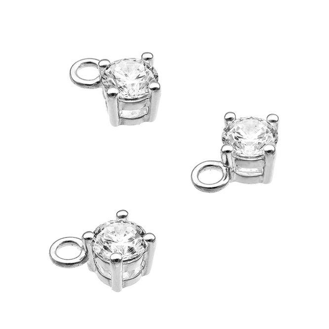 Sterling Silver White Rhodium