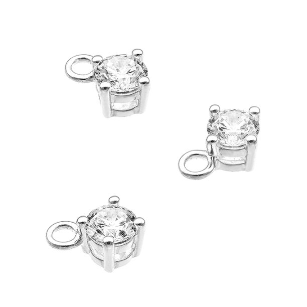 4mm cubic zirconia pendant (1pc)